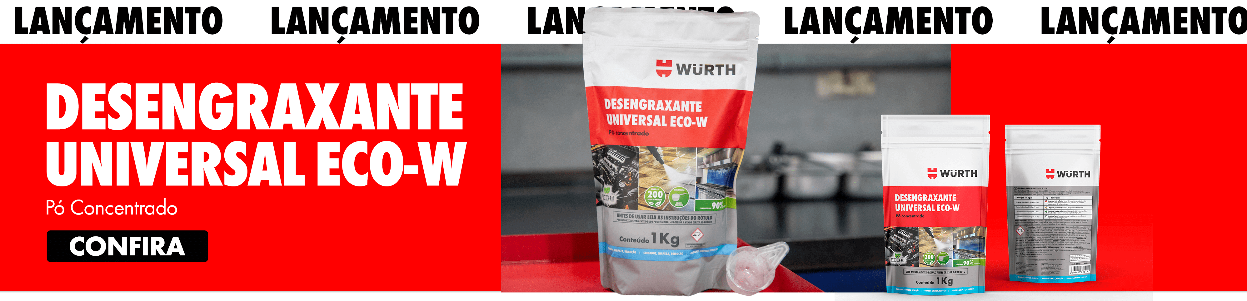 Desengraxante Universal ECO-W em Pó - 1kg - Wurth - 0893117451 - Unitário