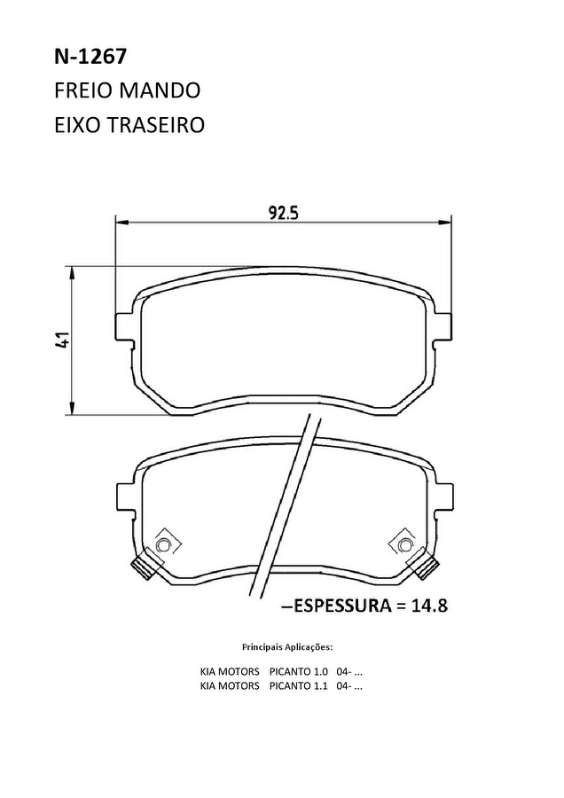 Pastilha de Freio Traseira