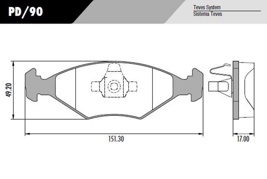 Pastilha de Freio Dianteira Jogo Automotivo - Fras-le - PD/90 - Jogo
