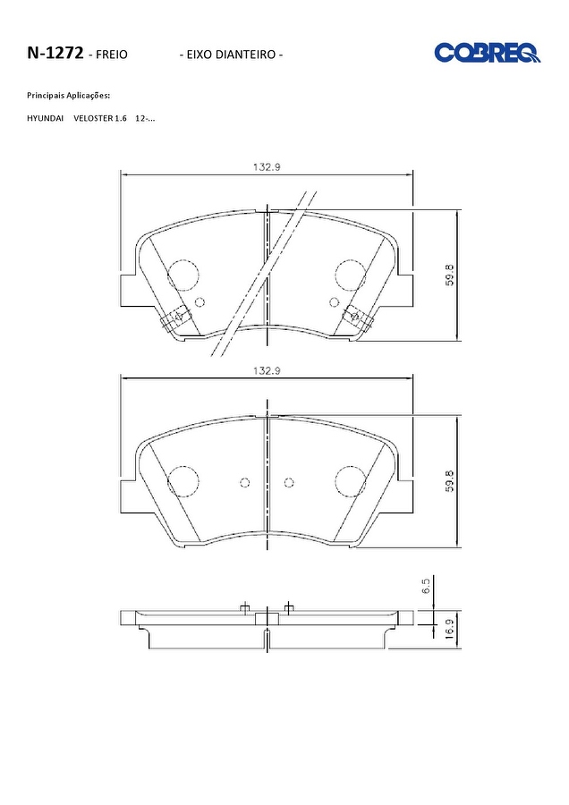 Pastilha de Freio Dianteira - Cobreq - N-1272 - Jogo