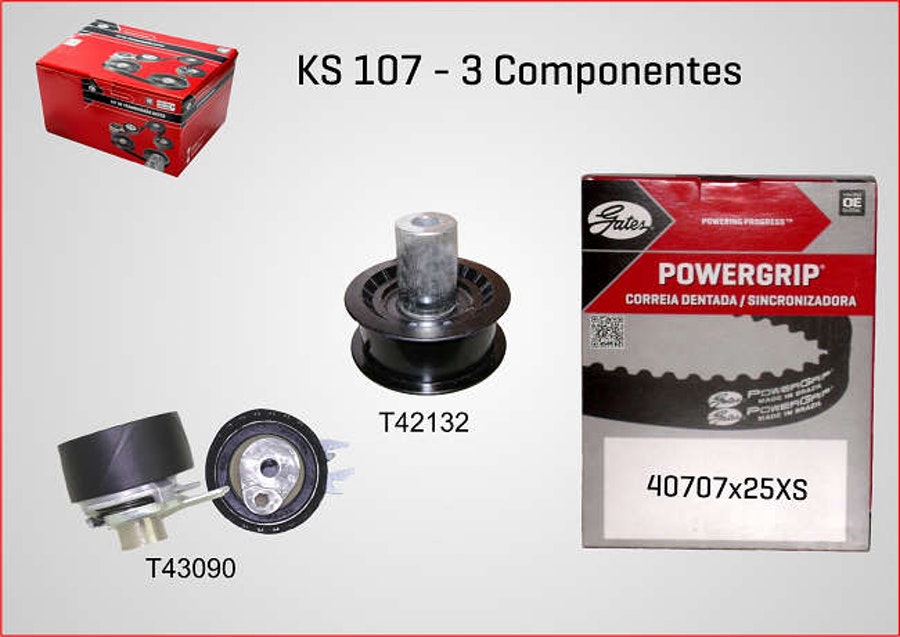 Kit de Correia Dentada Leve Automotiva - Gates - KS107 - Unitário