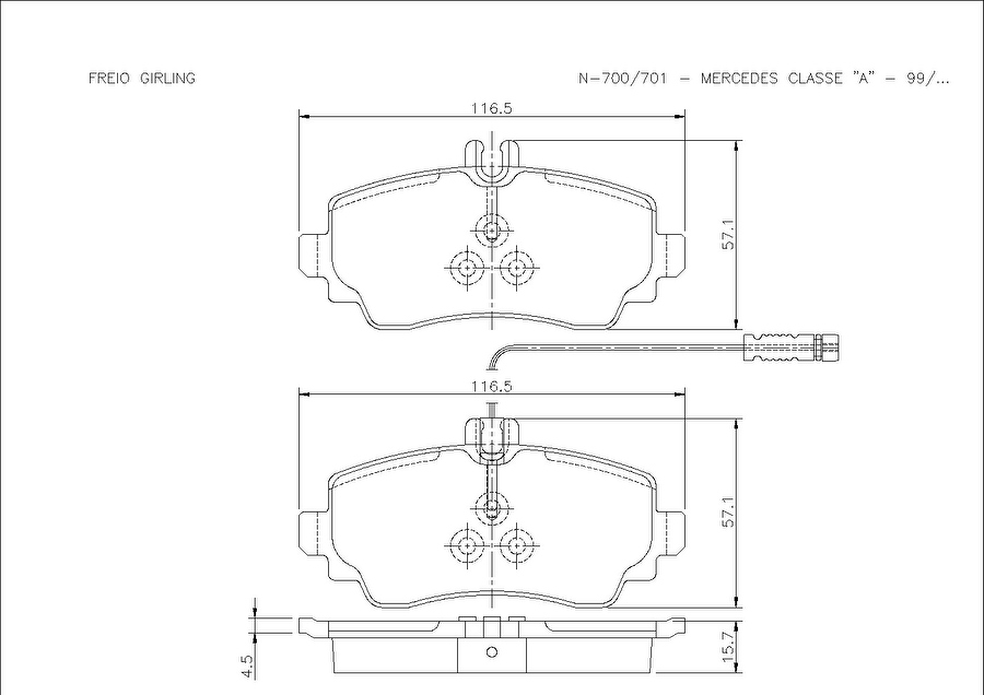 Pastilha de Freio Dianteira - Cobreq - N-700 - Jogo