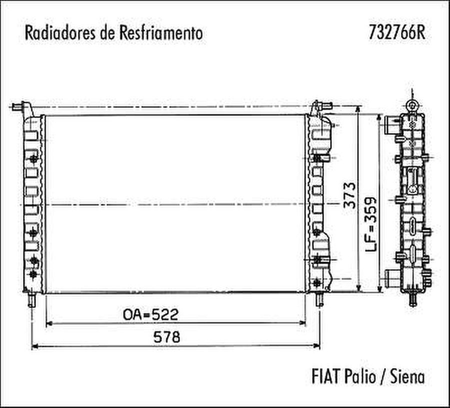 Radiador de Resfriamento - Valeo - 732766R - Unitário