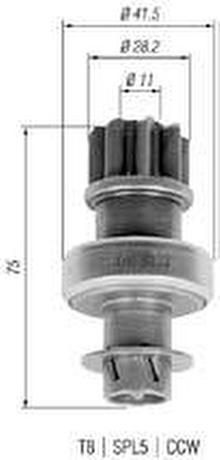 Impulsor de Partida do Motor de Arranque - Zen - 0951 - Unitário