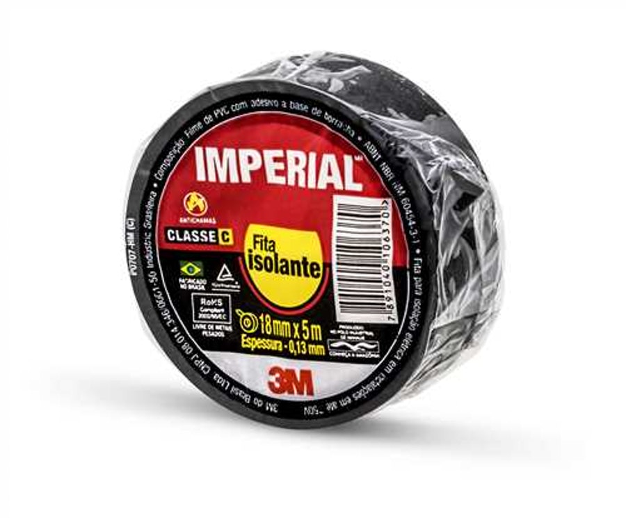 Fita Isolante PVC Imperial SLIM 18mmx5m - 3M - H0002202853 - Unitário