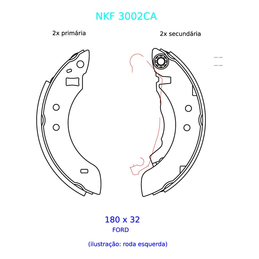 Sapata de Freio - Nakata - NKF 3002CA - Par