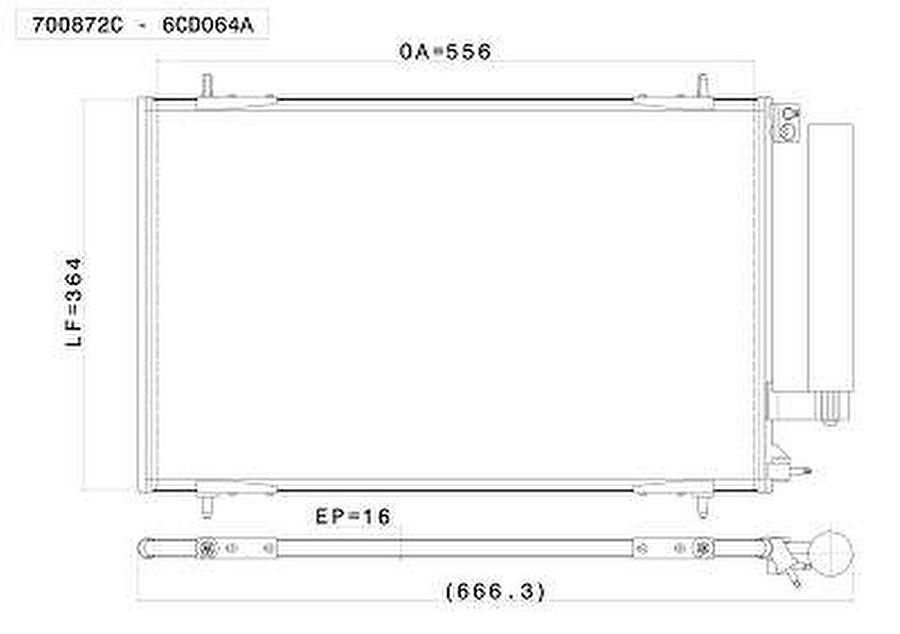 Condensador - Valeo - 700872C - Unitário