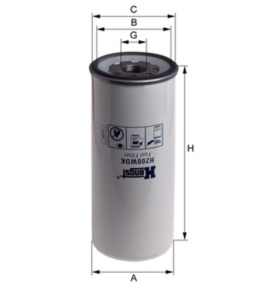Elemento Filtro Combustível - Hengst - H200WDK - Unitário