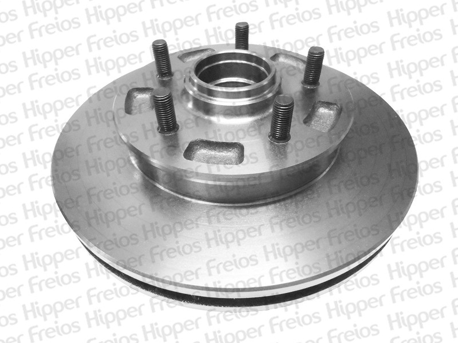 Disco de Freio Ventilado Dianteiro com Cubo 275,5mm 87,3mm 5 Furos - Hipper Freios - HF 55 - Par
