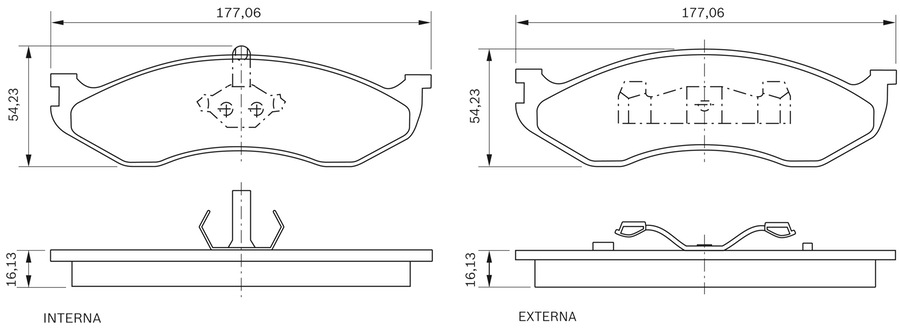 Pastilha de Freio - BB 0158/BB 418 - Bosch - 0986BB0120 - Jogo