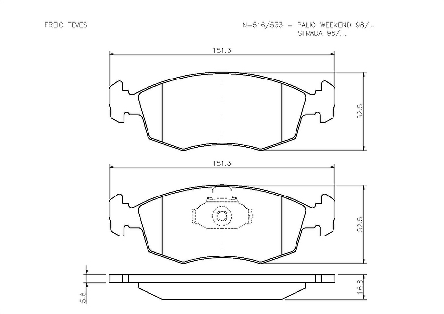 Pastilha de Freio Dianteira - Cobreq - N-533 - Jogo