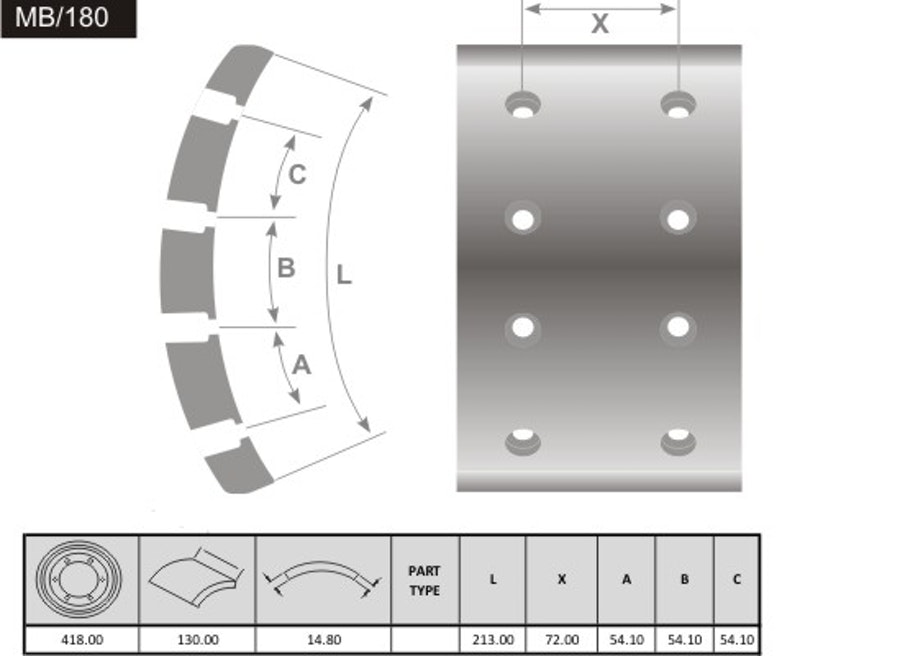 Lona de Freio - Fras-le - MB/180 - Par