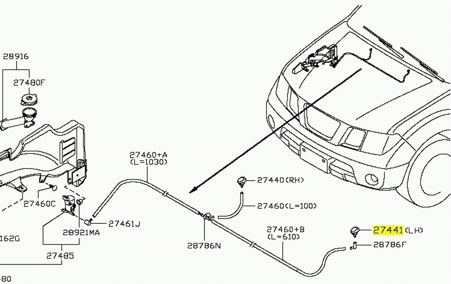 Esguicho do Limpador de Parabrisa - Original Nissan - 28931JR81A - Unitário