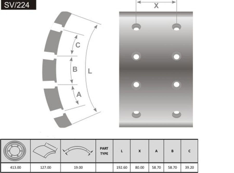 Lona de Freio - Fras-le - SV/224 - Par