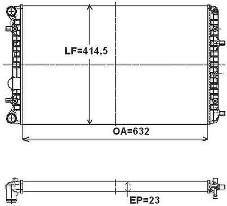 Radiador de Resfriamento para Volkswagen Gol / Voyage (G6) / Fox Plus - Valeo - 735124R - Unitário
