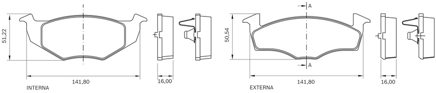 Pastilha de Freio - BB 368 - Bosch - 0986BB0130 - Jogo