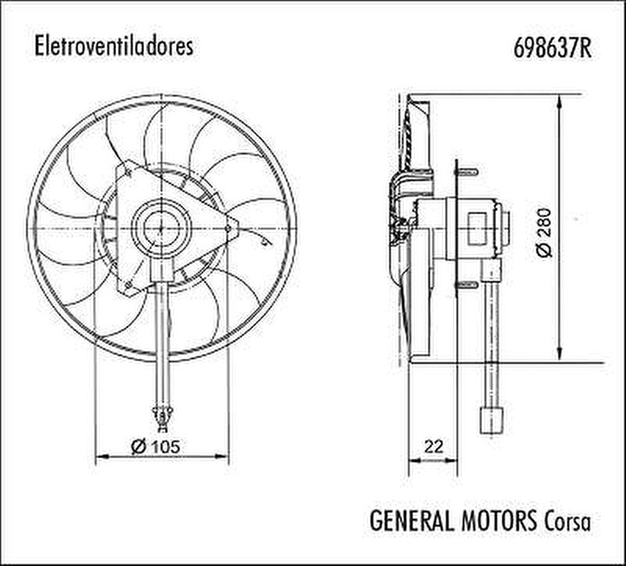 Eletroventilador - Valeo - 698637R - Unitário