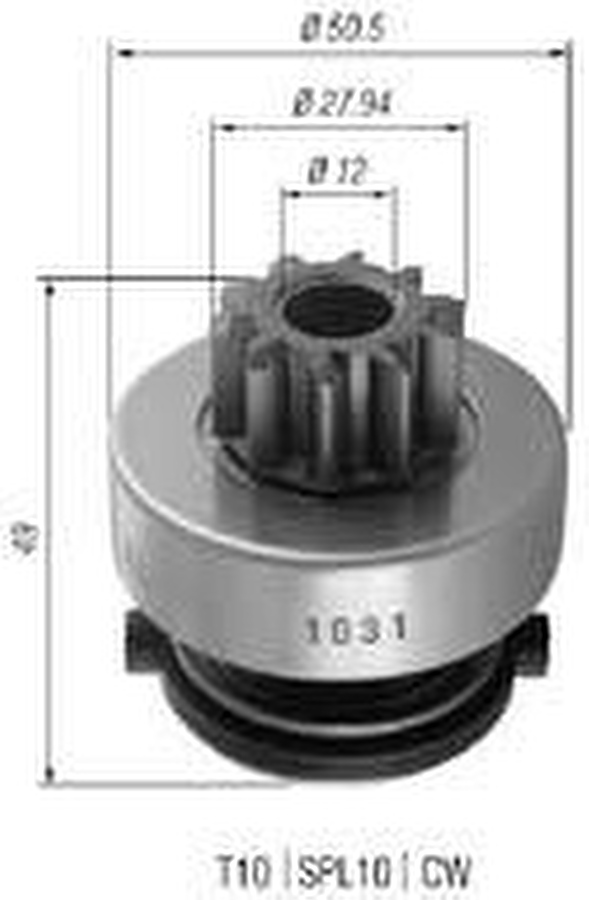 Impulsor de Partida do Motor de Arranque - Zen - 1031 - Unitário