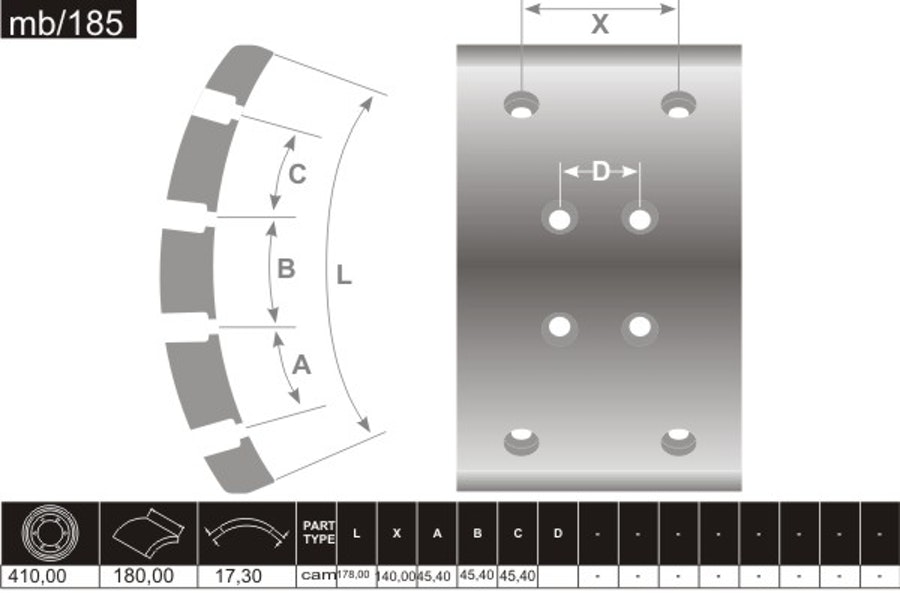 Lona de Freio - Fras-le - MB/185 - Par