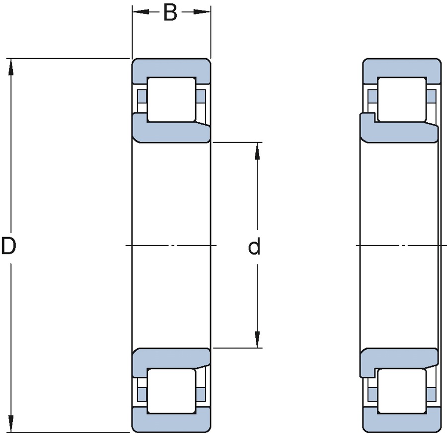 Rolamento de Rolos Cilíndricos - SKF - NJ 210 ECP - Unitário