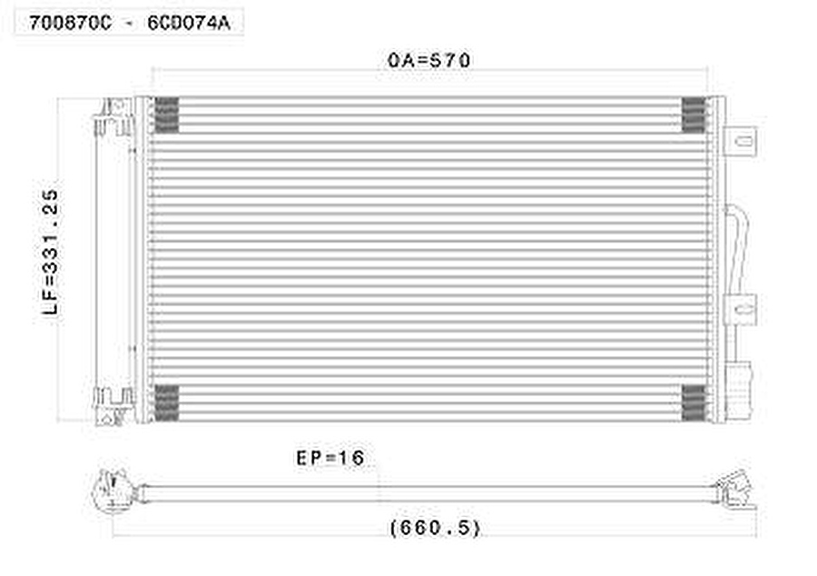 Condensador - Valeo - 700870C - Unitário