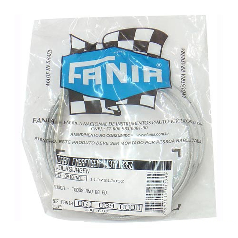 Cabo da Embreagem - Fania - 61-039 - Unitário