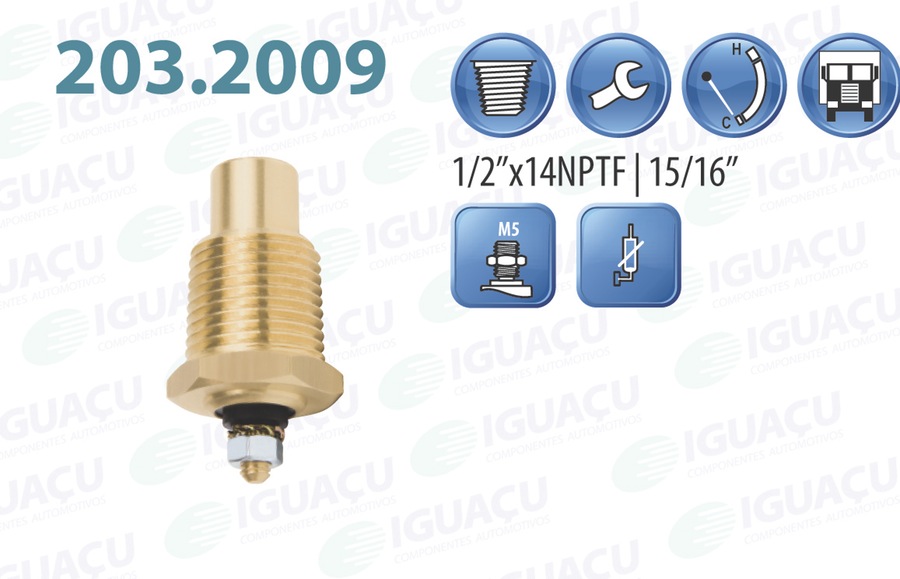 Sensor de Temperatura do Painel Chevrolet Opala/Caravan/Veraneio - Iguaçu - 203.2009 - Unitário