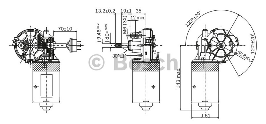 Motor do Limpador de Parabrisa - Bosch - F006B20137 - Unitário