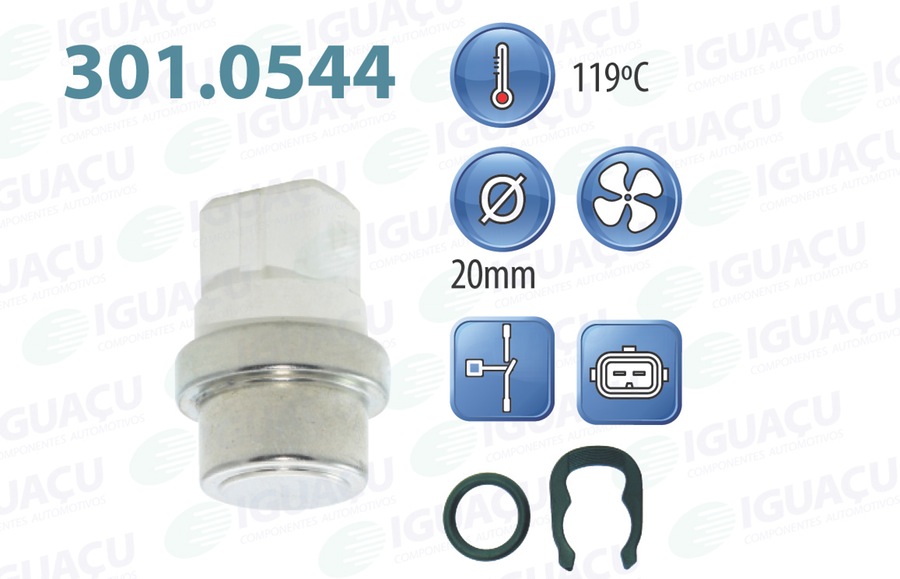 Interruptor Térmico do Radiador - Iguaçu - 301.0544-119 - Unitário
