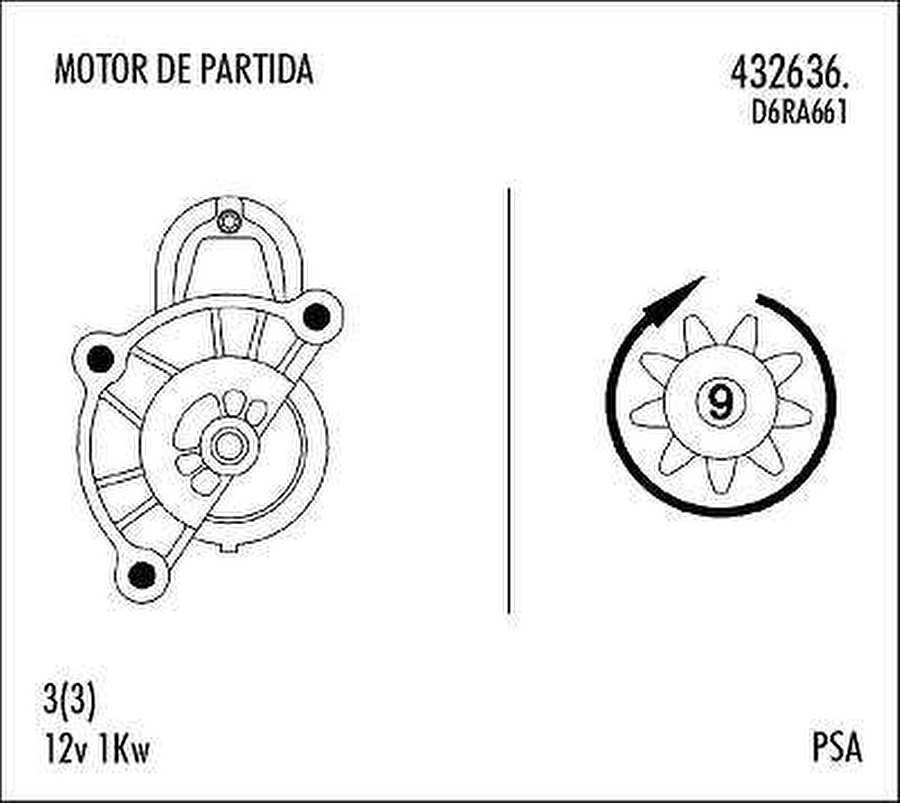 Motor de Partida - Valeo - 432636. - Unitário