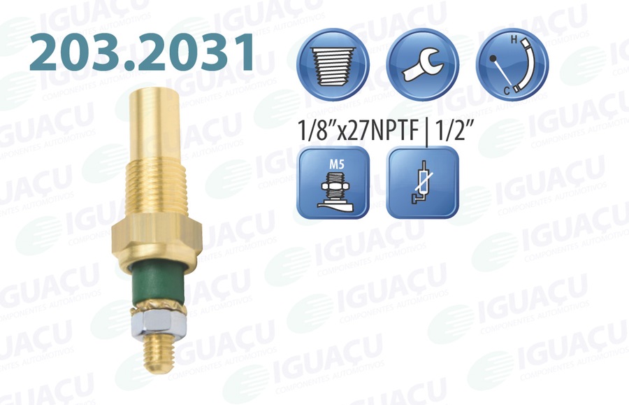 Sensor de Temperatura do Painel Ford Ka/Fiesta/Courier - Iguaçu - 203.2031 - Unitário