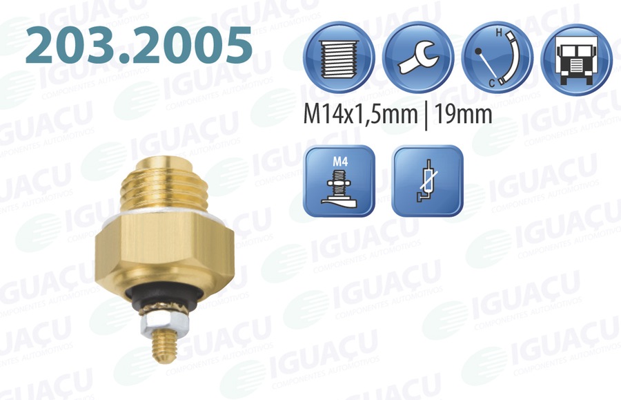 Sensor de Temperatura do Painel Mercedes-Benz Caminhão/Ônibus - Iguaçu - 203.2005 - Unitário
