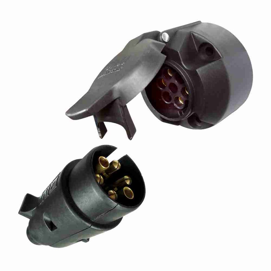 Tomada de Engate Macho e Fêmea Redonda 6 Polos Polarizada em Nylon 12V/24V - DNI - DNI 8372 - Unitário