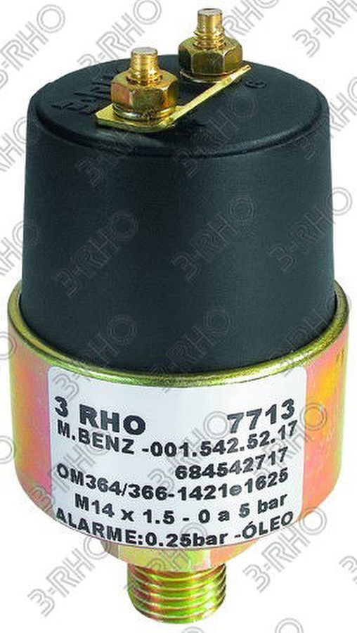 Sensor de Pressão de Óleo Automotivo Linha Pesada Carcaça Metálica - 3-RHO - 7713 - Unitário