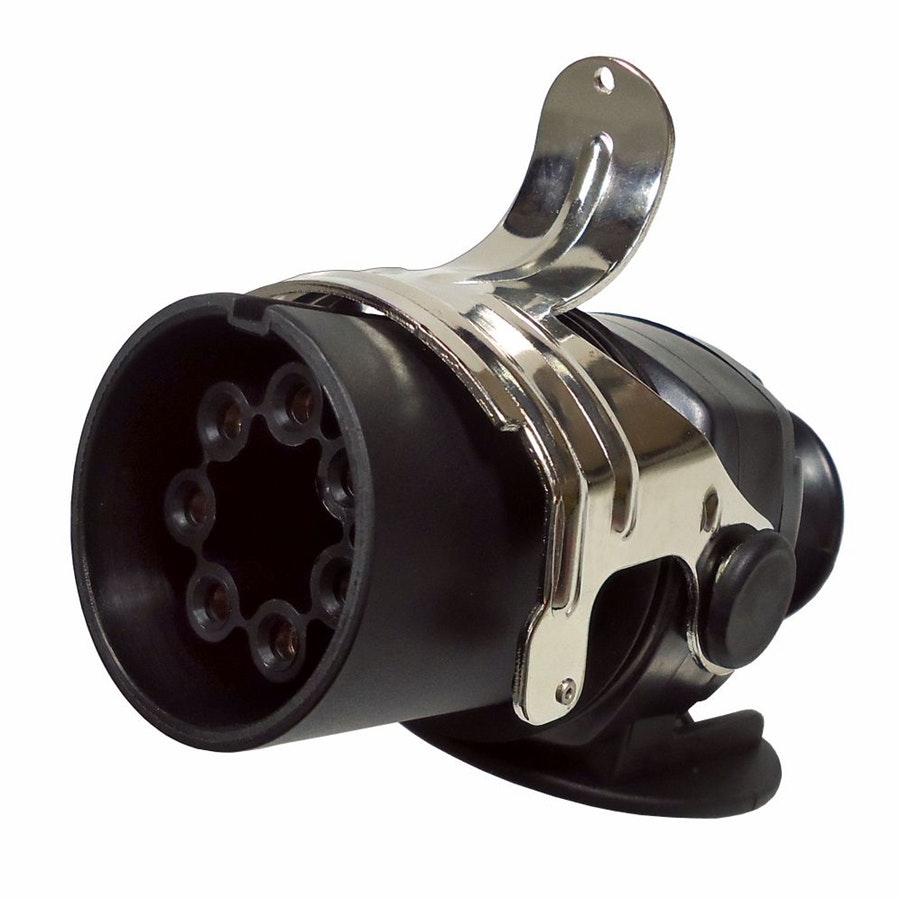 Tomada de Engate Macho Redonda 7 Polos C Abs e Rastreador Polar Nylon - DNI - DNI 8389 - Unitário