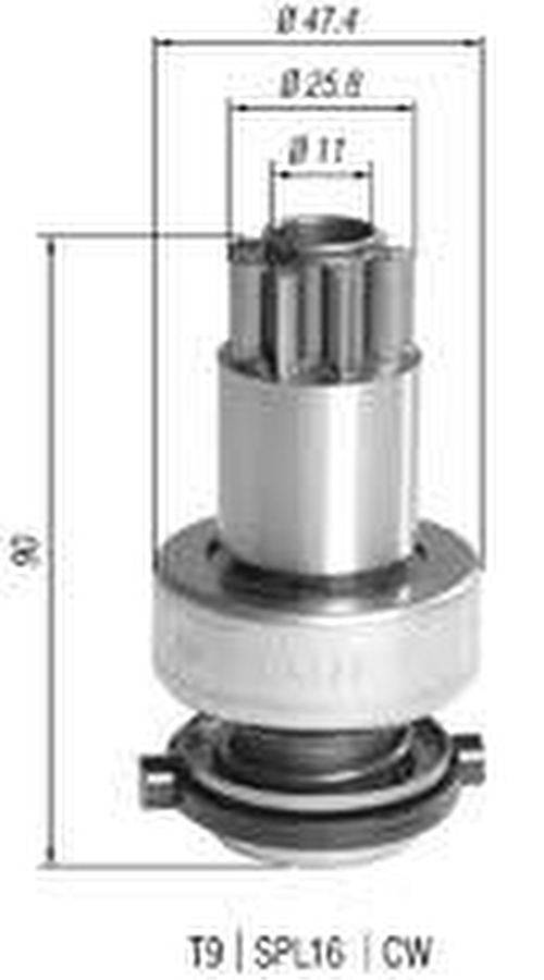 Impulsor de Partida do Motor de Arranque Automotivo Unitário - Zen - 1177 - Unitário