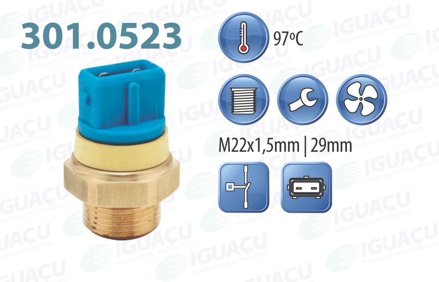 Interruptor Térmico do Radiador - Iguaçu - 301.0523-97 - Unitário