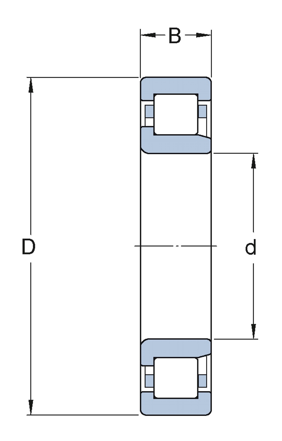 Rolamento de rolos cilíndricos - SKF - NJ 306 ECP - Unitário