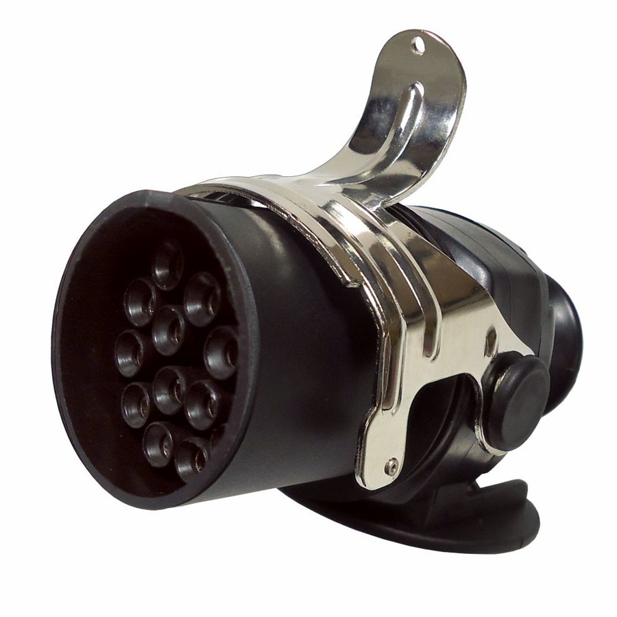 Tomada De Engate Macho (Móvel) Redonda 15 Polos Com Iluminação. Abs E Rastreador Polarizada Em Nylon - DNI - DNI 8399 - Unitário