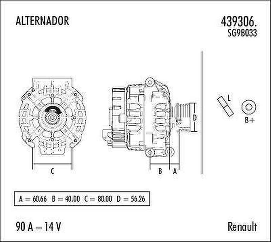 Alternador - Valeo - 439306. - Unitário