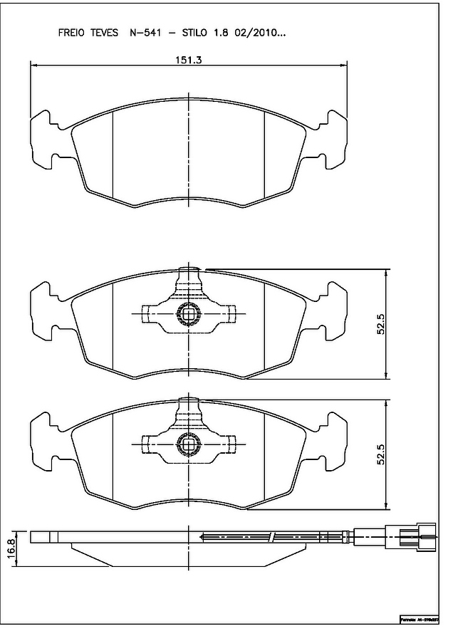 Pastilha de Freio Dianteira - Cobreq - N-541 - Jogo