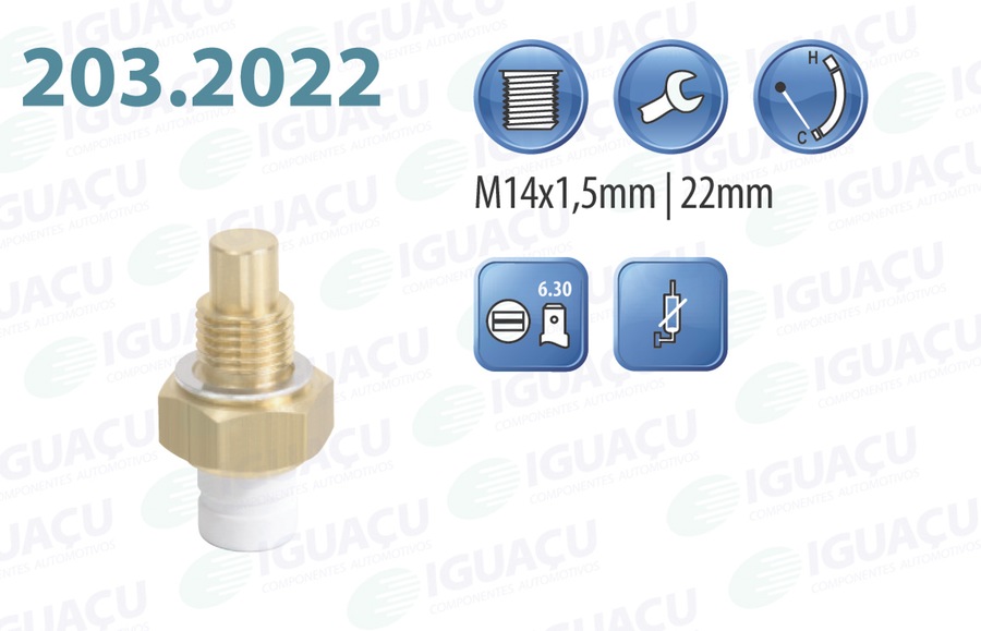Sensor de Temperatura do Painel Volkswagen Gol/Parati/Saveiro/Voyage - Iguaçu - 203.2022 - Unitário