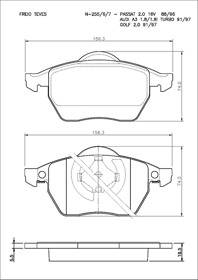 Pastilha de Freio Dianteira - Cobreq - N-255 - Jogo