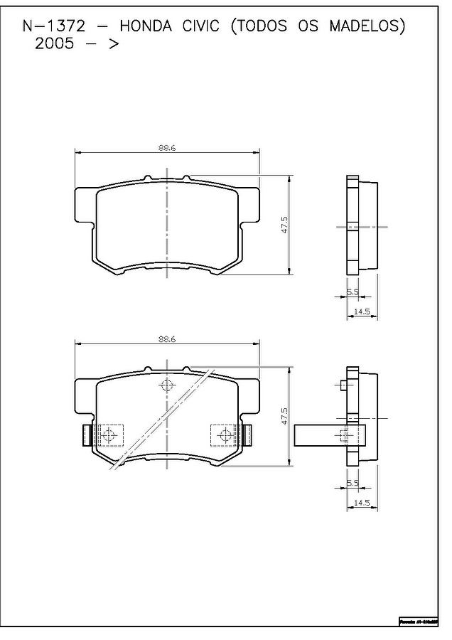 Pastilha de Freio Traseira - Cobreq - N-1372 - Jogo