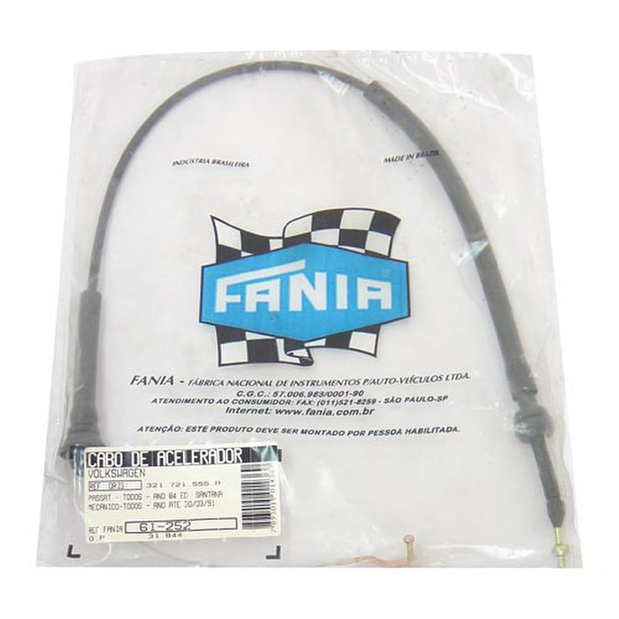 Cabo do Acelerador - Fania - 61-252 - Unitário