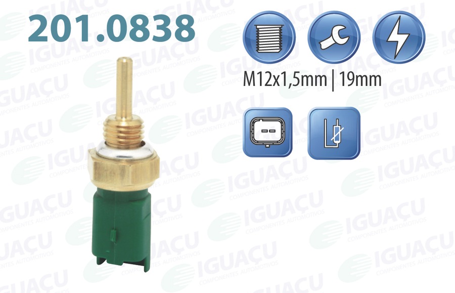 Sensor de Temperatura de Água - Iguaçu - 201.0838 - Unitário