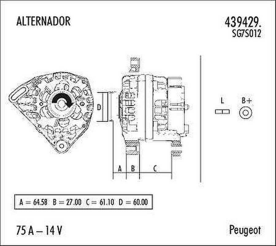 Alternador - Valeo - 439429. - Unitário