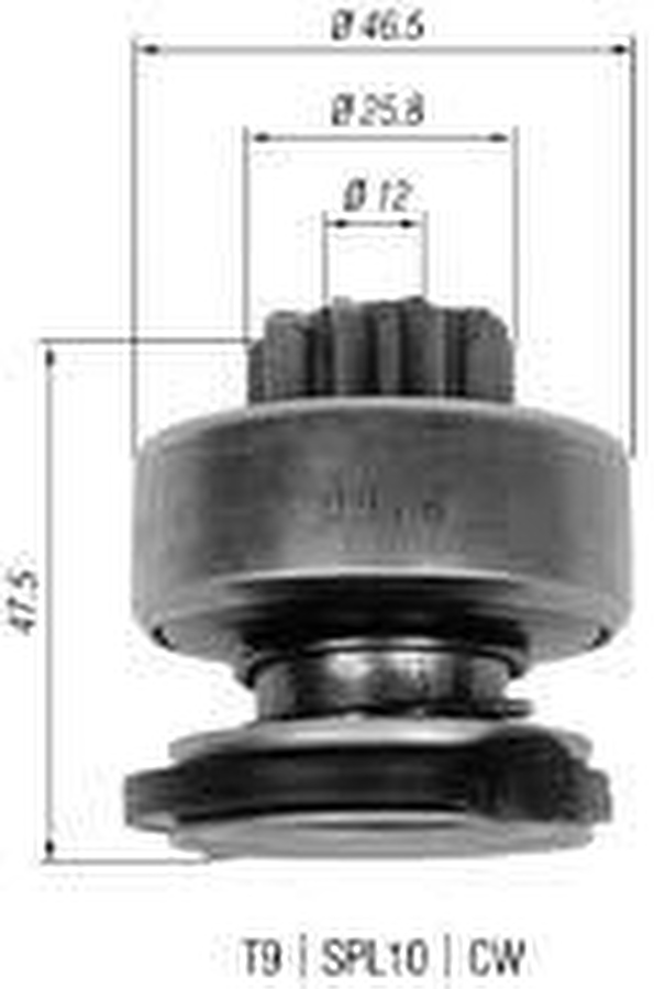 Impulsor de Partida do Motor de Arranque Automotivo Unitário - Zen - 0976 - Unitário