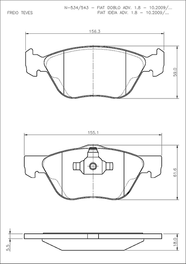 Pastilha de Freio Dianteira - Cobreq - N-543 - Jogo