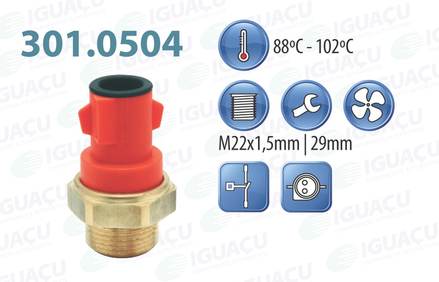 Interruptor Térmico do Radiador - Iguaçu - 301.0504-102 - Unitário